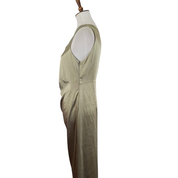 Pretty Lavish Light Green Silky One Shoulder Bridesmaid Dress - Picture 7 of 13